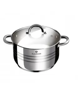 Cratita din Otel Inoxidabil cu Capac din Sticla – 3.8L, 20 x 12 cm