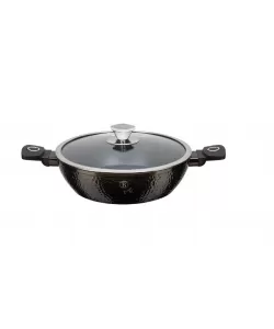 Oala din aluminiu forjat cu capac Berlinger Haus, Primal Gloss Bh-6577, Invelis din titan, 28 cm, 3,8L, Negru/Maro