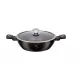 Oala din aluminiu forjat cu capac Berlinger Haus, Primal Gloss Bh-6577, Invelis din titan, 28 cm, 3,8L, Negru/Maro