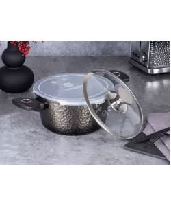 Oala tavalita 24cm Berlinger Haus, titan, neagra, Soft Touch, pentru toate tipurile de plite