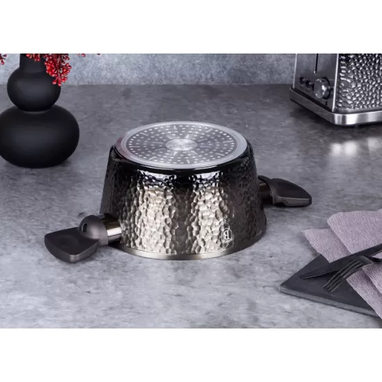 Oala tavalita 24cm Berlinger Haus, titan, neagra, Soft Touch, pentru toate tipurile de plite