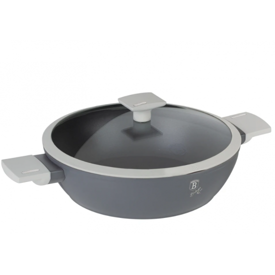 Cratita joasa cu capac, 28×7,5 cm – 3,8L, aluminiu forjat cu strat antiaderent BH/7070N