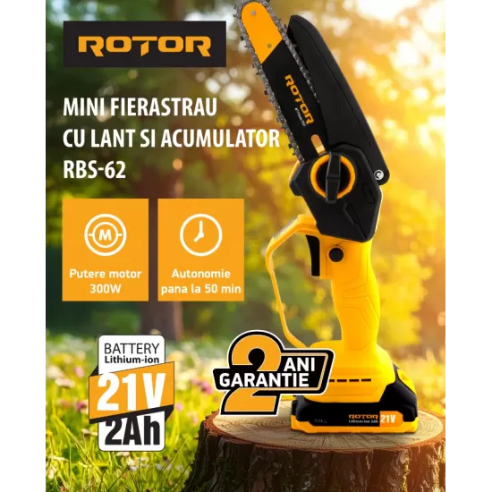 Mini drujba 6" RBS-62 ROTOR, 1 acumulator 21V/2Ah, 1 x incarcator