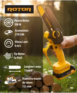 Mini drujba 6" RBS-62 ROTOR, 1 acumulator 21V/2Ah, 1 x incarcator