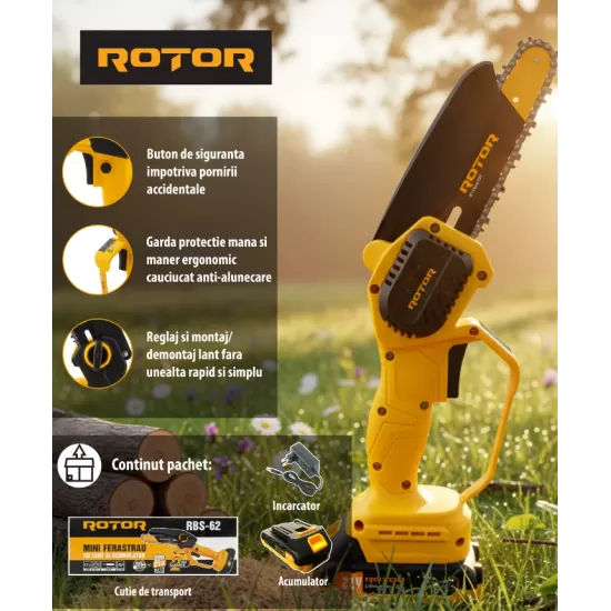 Mini drujba 6" RBS-62 ROTOR, 1 acumulator 21V/2Ah, 1 x incarcator