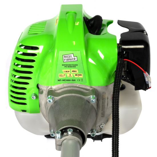 Motocositoare Micul Fermier 1.9CP, 43CC, motor benzina 2T, pornire rapida, 3 accesorii, tija 28mm