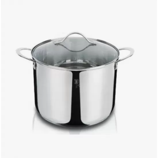 Oala inalta din Otel Inoxidabil cu Capac – 9.5L, Diametru 26 cm