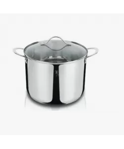 Oala inalta din Otel Inoxidabil cu Capac – 9.5L, Diametru 26 cm