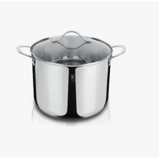 Oala inalta din Otel Inoxidabil cu Capac – 9.5L, Diametru 26 cm