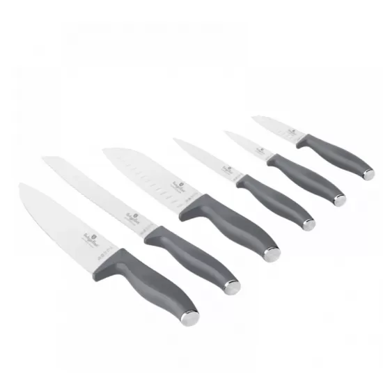 Set 6 Cutite de Bucatarie din Otel Inoxidabil cu Suport Magnetic – Maner Ergonomic Soft Touch