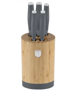 Set 6 piese cutite cu suport BAMBOO, gri mat - BH/2680