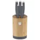 Set 6 piese cutite cu suport BAMBOO, gri mat - BH/2680