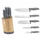 Set 6 piese cutite cu suport BAMBOO, gri mat - BH/2680