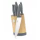 Set 6 piese cutite cu suport BAMBOO, gri mat - BH/2680
