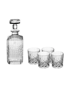 Set carafe si pahare whisky Berlinger, sticla, 750 ml carafa, 4 pahare 220 ml, transparent