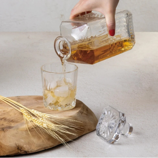 Set carafe si pahare whisky Berlinger, sticla, 750 ml carafa, 4 pahare 220 ml, transparent