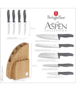 Set cutite 10piese si suport Berlinger Haus, BH/2759