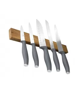 Set de cutite cu carlig magnetic din lemn de salcam - gri,Berlinger Haus Aspen Collection 6 piese