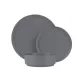 Set farfurii ceramica 18 piese Aspen Collection Berlinger Haus BH 10008, gri, design modern, rotunde