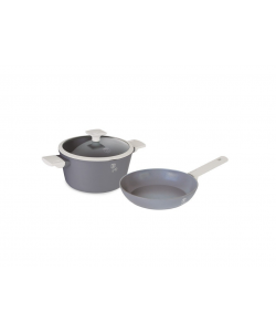 Set Oala si Tigaie, BerlingerHaus, Aluminiu, 24 x 11.8 cm / 24 x 4.8 cm, 1.7 L / 4.1 L, Gri