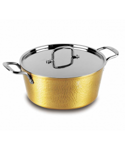 Cratita aluminiu forjat 26 cm cu capac inox si strat antiaderent marmorat – 5.2L BH/8011