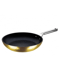 Tigaie aluminiu forjat 30 cm cu strat antiaderent marmorat fara capac BH/8008