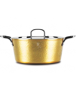 Cratita aluminiu forjat 22 cm cu capac inox si strat antiaderent marmorat – 3.3L BH/8010