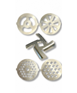 Set 4 Site + Cutit pentru Masină de Tocat Nr. 5  Inox