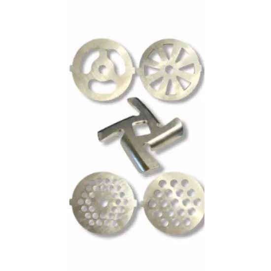 Set 4 Site + Cutit pentru Masină de Tocat Nr. 5 Inox