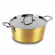 Cratita aluminiu forjat 24 cm cu capac inox si strat antiaderent marmorat – 4.1L BH/7748