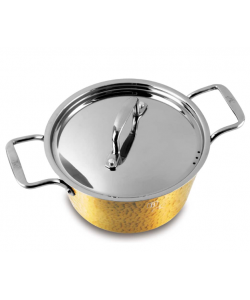 Cratita aluminiu forjat 24 cm cu capac inox si strat antiaderent marmorat – 4.1L BH/7748