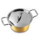 Cratita aluminiu forjat 24 cm cu capac inox si strat antiaderent marmorat – 4.1L BH/7748