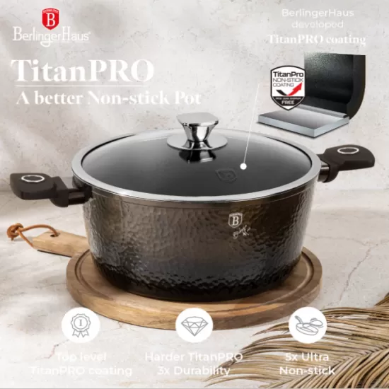 Set cratite și tigai 10 piese din aluminiu forjat cu strat antiaderent – BH/8243