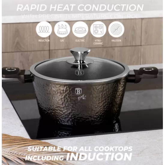 Set cratite și tigai 10 piese din aluminiu forjat cu strat antiaderent – BH/8243