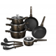 Set cratite si tigai 15 piese din aluminiu forjat cu strat antiaderent – BH/8244