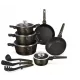 Set cratite si tigai 15 piese din aluminiu forjat cu strat antiaderent – BH/8244