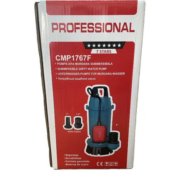 Pompa Submersibila apa murdara /curata Campion QDX10-35 1.1 KW,Debit 10m3/h,refulare 35 m, Debit marit 2 toli / 1.5 toli / 1 tol  Cu plutitor