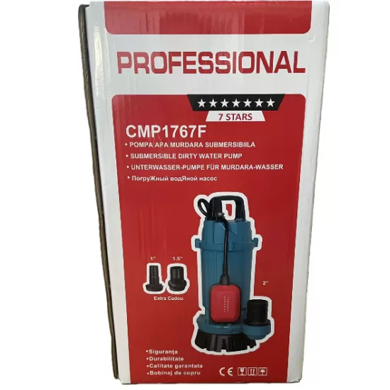 Pompa Submersibila apa murdara /curata Campion QDX10-35 1.1 KW,Debit 10m3/h,refulare 35 m, Debit marit 2 toli / 1.5 toli / 1 tol Cu plutitor