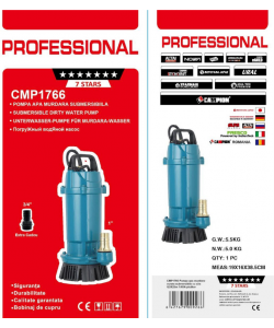 Pompa submersibila apa murdara / curata Campion QDX3-25, 0.75KW, debit 3 m³/h, refulare 25 m, fara plutitor