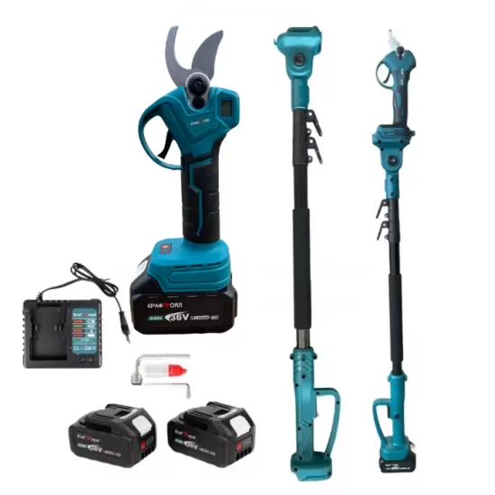 Foarfeca de vie cu acumulator, Kraft-Royal 36V 8AH cu tija telescopica 2.5m