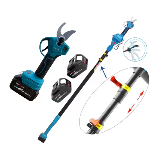 Foarfeca de vie cu acumulator, Kraft-Royal 36V 8AH cu tija telescopica 2.5m