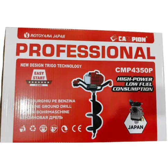 Motoburghiu pe benzina 8.5 CP Campion CMP4350P,putere profesionala pentru forare rapida in sol