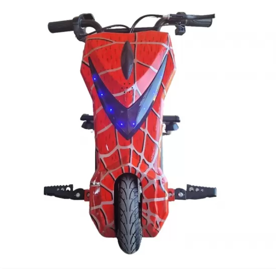 Tricicleta Electrica Drift Pentru Copii 360, Cu Suspenie, Trike, Motor 250W, Baterie 36V, 4400 mAh, Bluetooth, Viteza 15 km/h, Rosu Spiderman