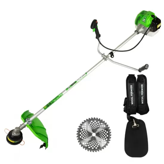 Motocoasa Micul Fermier, 4.5CP, 62CC, benzina 2 timpi, pornire rapida, teava 28mm, 3 accesorii