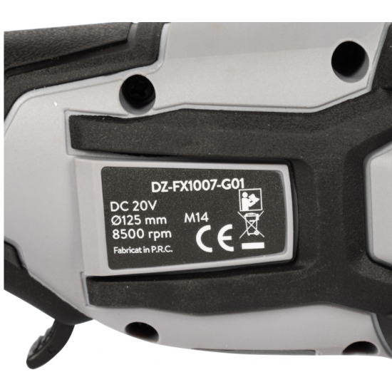 Polizor unghiular Detoolz 20V, diametru disc Ø125, motor fara perii