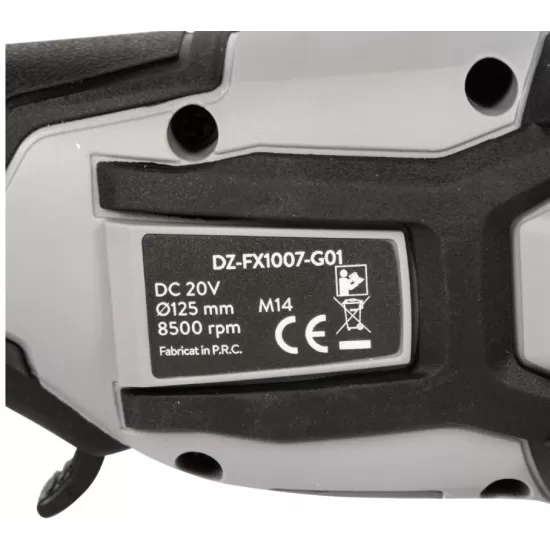 Polizor unghiular Detoolz 20V, diametru disc Ø125, motor fara perii