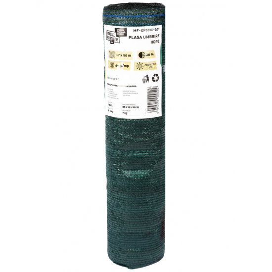 Plasa de umbrire Micul Fermier HDPE 1.7x50m 80g/mp 80% G01