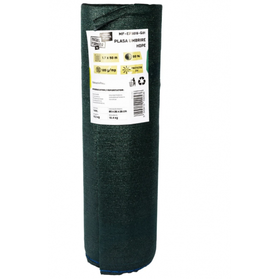 Plasa de umbrire Micul Fermier HDPE 1.7x50m 120g/mp 90% G01