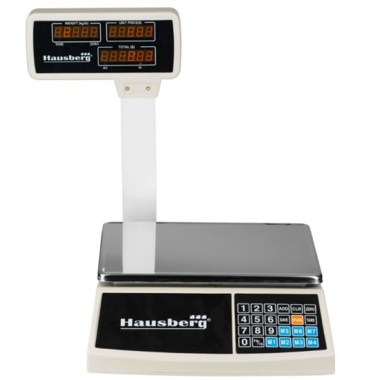 Cantar electronic Hausberg HB6051, Afisaj LCD luminos, Capacitate 30kg