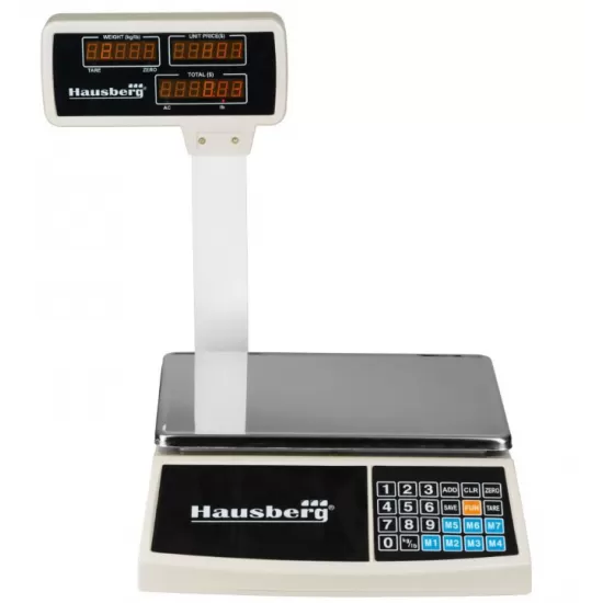 Cantar electronic Hausberg HB6051, Afisaj LCD luminos, Capacitate 30kg